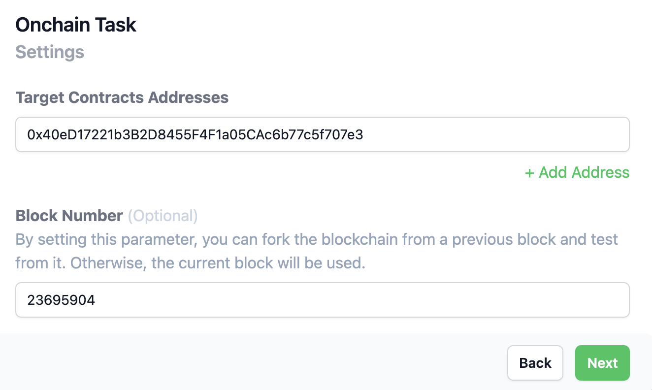 Onchain Settings