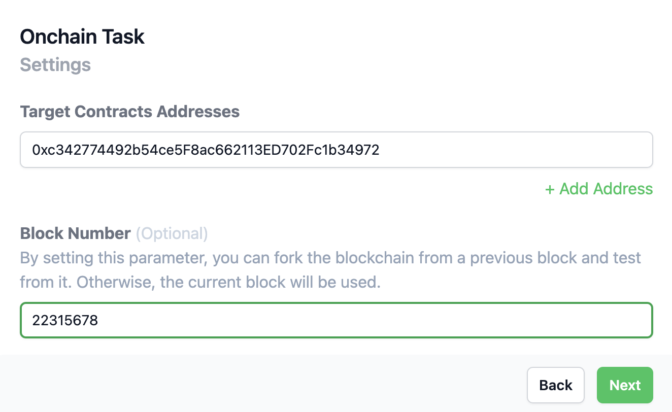 Onchain Settings