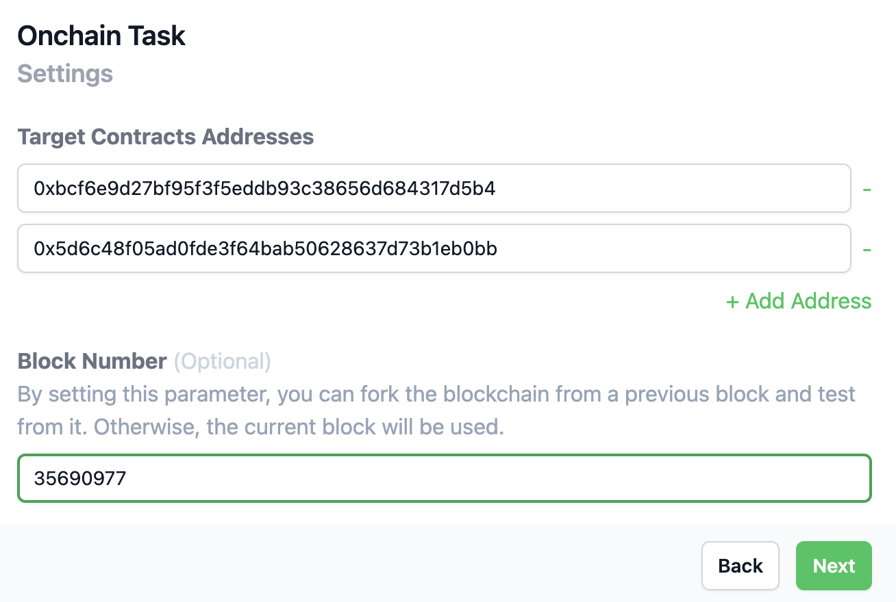 Onchain Settings